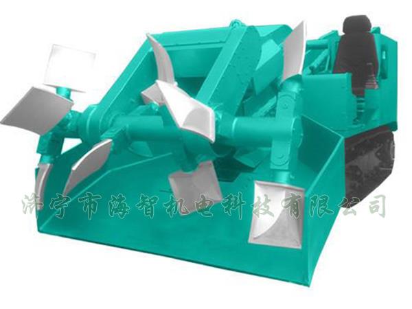 為了提高裝載效率，在取料方面通過滾耙式旋轉連續(xù)取料的方式